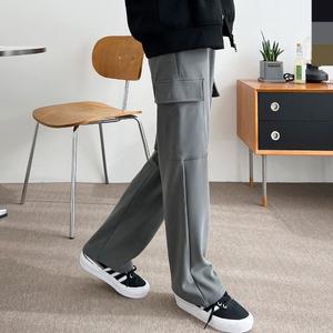 뽀얌 여자 기모 데일리 카고 와이드 밴딩팬츠
