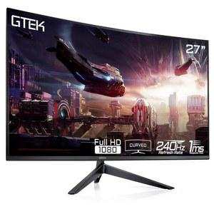 GTEK 240Hz 게이밍 모니터, 27인치 프레임리스 디스플레이 풀 HD 1920 x 1080P, 커브드 1800R, VA 1ms MPRT, 프리싱크, 스피커, 디스플레이포트 /HDMI, VESA - F2740C