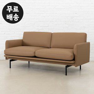 에닉 가죽 2인용 소파 거실 대기실 소형 쇼파(베이지)