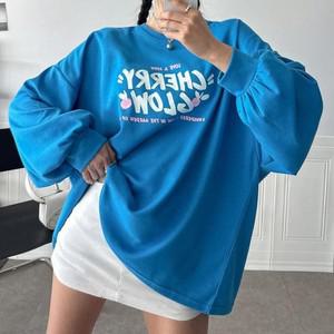 [신상오픈런] 키치 박스 원피스기장 라운드 벌룬 나염 롱티 체리