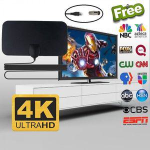 TV 셋톱 박스 스마트 수신기 OTT 4K 25DB 고성능 HD DTV 상자 디지털 안테나 50 마일 부스터 실내 공중