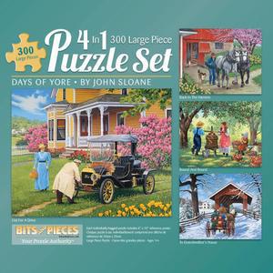 Bits and Pieces ？ 4-in-1 멀티팩 성인용 300피스 직소 퍼즐 - 아티스트 John Sloane의 Days of Yore 완성