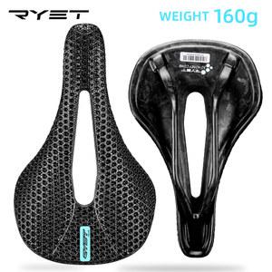 뒷자리 RYET 3D 프린트 자전거 카본 새들 초경량 도로 MTB 레이싱 EVA 안장 쿠션 사이클링 시트 부품 140mm 143mm