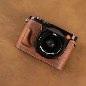 AYdgcam 수제 가죽 카메라 케이스 하프 바디 Leica Q Typ 116 Q2 MONOCHROM 하단 커버