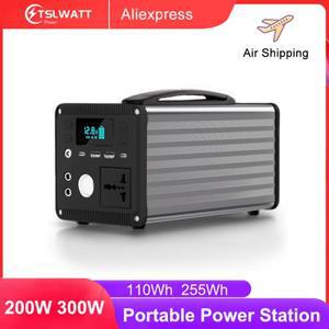 야외 캠핑용 휴대용 LiFePO4 발전소, 태양열 발전기, 비상 외부 예비 200W, AC 110V, 220V
