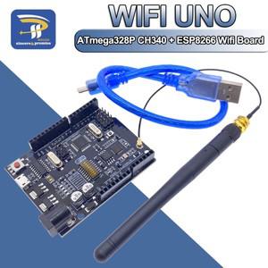 UNO + WiFi Arduino NodeMCU WeMos One 개발 보드용, R3 ATmega328P + ESP8266 CH340, 6V-9V USB-TTL CH340