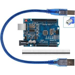 UNO R3 보드 ATmega328P 개발 보드, 핀 헤더 및 케이블 포함, 아두이노 IDE 프로젝트와 호환 가능