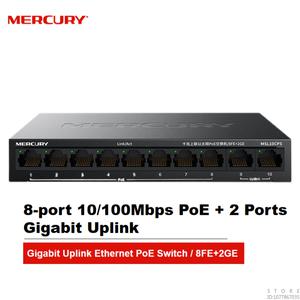 MERCURY 기가비트 업 링크 네트워크 스위치 비관리 이더넷 스플리터 플러그 앤 플레이 MSL10CP 8 포트 10 M