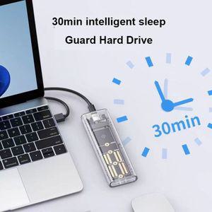 노트북 SSD 모바일 하드 드라이브 박스 투명 M.2 NVME NGFF M2 하드디스크 케이스 PCIe SATA 클리어 그림