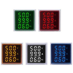 호환 LED 디지털 전압계 전류계 헤르츠 신호 조명 220V 전압 볼트 앰프 테스터 검출기 3 in 1 AC 60-500V 0