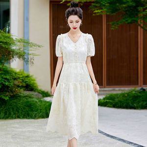 여성 레이어드 레이스 원피스 화이트 여름 롱 스포M2
