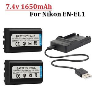 호환 니콘 쿨픽스용 배터리 충전기 1650mAh EN-EL1 ENEL1 EN EL1 4300 5400 8700 500 775 880 885 990 995