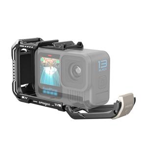 Max Lens Mod 비디오 라이트 용 금속 케이스 보호 프레임 하우징 쉘 GoPro Hero 13/12/11/10/9 용 퀵 릴리