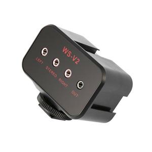 Canon Nikon Sony DSLR 카메라 캠코더 용 콜드 슈 장착 허브가있는 WS-VS 듀얼 채널 마이크 오디오 믹서 어