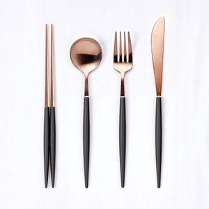 보겐 에펠 핑크로즈 블랙 디너 디저트 포크 양식기