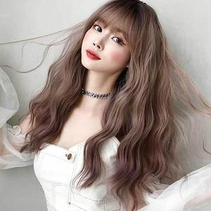 [JHQS7LHE_4B]애쉬 전체가발 핑크 펌 탈색가발 긴머리가발