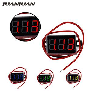호환 미니 0.36 인치 DC 4.5V-30.0V 3 비트 2 선 전압계 빨간색 LCD 디스플레이 디지털 볼트 게이지 25%