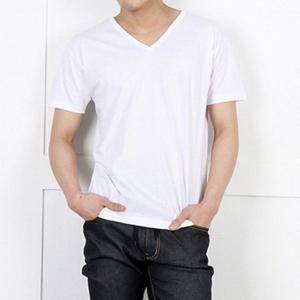 베이직 코디 가벼운 소재 브이넥 데일리 남성 반팔티
