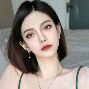 단발머리 앞머리없는 통가발 스타일 변화 네츄럴블랙
