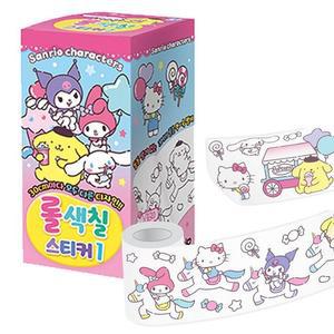 [JHQSQW2I_52GP]산리오캐릭터즈 롤 색칠 스티커 no.1