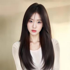 키라비 여자 정수리 가발 가발망 필요없는 패션위그 스트레이트 가르마 긴머리 60cm BYD901