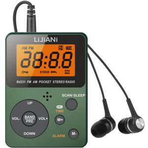 크랭크 라디오 재난 피난 등산 레져 RD231 포켓 AM FM 수신 휴대용 AAA 배터리 전원 미니 소형 디지털 튜닝