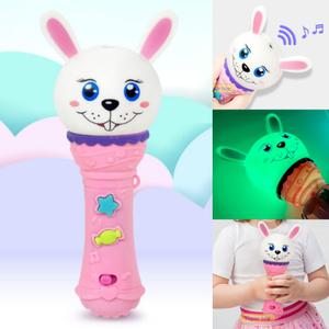 소프트 캐릭터마이크 (토끼) 멜로디 노래 유선 마이크 에코 소리나는 장난감 어린이 유아