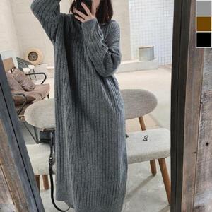 데일리 캐주얼니트원피스 심플 치마 봄가을 1P (3jIeG)