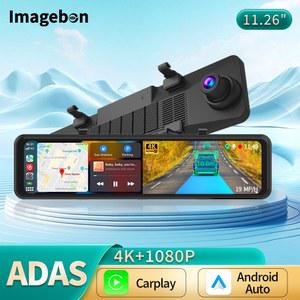 룸미러 블랙박스 Imagebon 백미러 카메라 카플레이 안드로이드 자동 ADAS 자동차 DVR 5G 와이파이 FM GPS 나이트 비전 블랙 박스 12 인치 4k