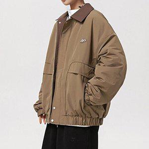 [옷자락]남성 블루종 배색 오버핏 카라넥 항공 점퍼