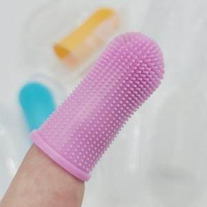 강아지 고양이 실리콘 칫솔 반려동물 손가락 브러쉬