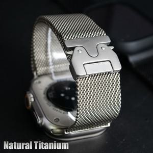 애플 워치용 100% 순수 티타늄 밀라노 루프 스트랩 울트라 1 49mm 스테인레스 스틸 밴드