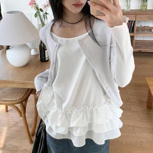여자 러블리 캉캉 프릴 차르르핏 민소매 나시