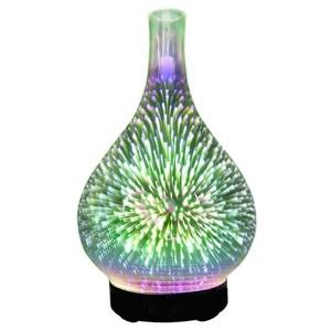 LED 야간 조명 아로마 오일 디퓨저, 3D USB 공기 가습기, 7 색