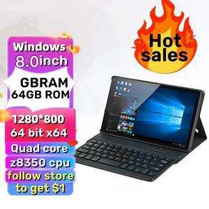 큰판매 8 인치 64 비트 시스템 Windows 10 포켓 태블릿 PC RAM 듀얼 카메라 쿼드 코어
