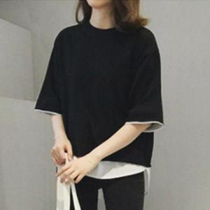 [피커]DHH 페이크 레이어드 간절기 반팔티