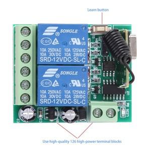 무선 리모컨 스위치 릴레이 리시버 모듈, Rf 송신기, DC 12V 2ch, 433mhz 리모컨, 433mhz