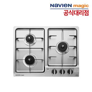 나비엔매직 빌트인 가스레인지 3구 GRB-2103 가스렌지 쿡탑 매립형 건전지식 타공560x440