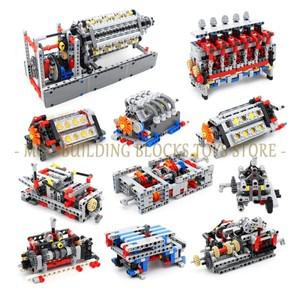 블럭 호환 MOC 기술 빌딩 블록 벽돌 전원 기능 자동차 속도 기어 박스 엔진 전송 기계 DIY 조립 장난감