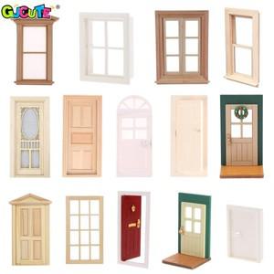 1/12 스케일 인형집 미니어처 6 패널 인테리어 나무 문 프레임 DIY 일반 배아 재료 가구, 액세서리