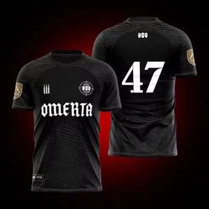 축구유니폼 Maillot Omerta 47 권투 팬 여름 3D 인쇄 야외 Sportwear 남성용 통기성 저지 라운드 넥 반팔