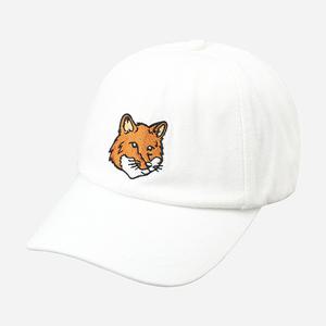메종키츠네 5S MM06103WW0096 P100 라지 폭스 헤드 볼캡 화이트