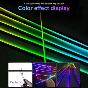 자동차 조명용품 RGB 자동차 인테리어 앰비언트 조명 심포니 분위기 아크릴 램프 스트립 범용  레인보우 LE