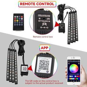 자동차 조명용품 자동차 인테리어 주변 발 조명 USB   음악 APP 제어 RGB 분위기 장식 램프 네온 36 48 72