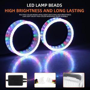 자동차 조명용품 차량용 LED 원형 스퀘어 엔젤 아이 조리개 주간 주행등 자동차 헤드라이트 바이크 오토바