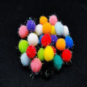국산 반짝이 레인보우 뿅뿅이 폼폼이 15mm 약1000