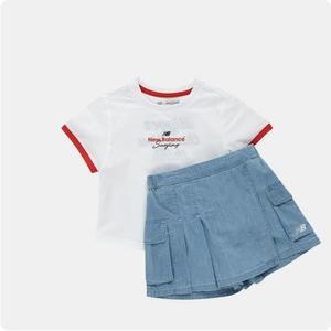 뉴발란스키즈 Surfing 여아 링거티 데님 셋업 NK9YE2701G_(10)White