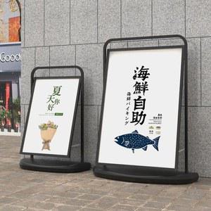 야외포스터 스탠드 배너 6090CM 행사장 철재배너 블랙 카페 입간판 검정 음식점