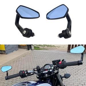 오토바이 핸들 바 엔드 7/8 22mm Ducati BMW 혼다 Suzuki Kawasaki 용 스모크 블루 렌즈 사이드 백미러 세