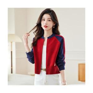 여자 가을 멋내기 가디건 봄 재킷 코트 배색 숏슬림핏 지퍼 집업 야구복 상의 SPO마켓3